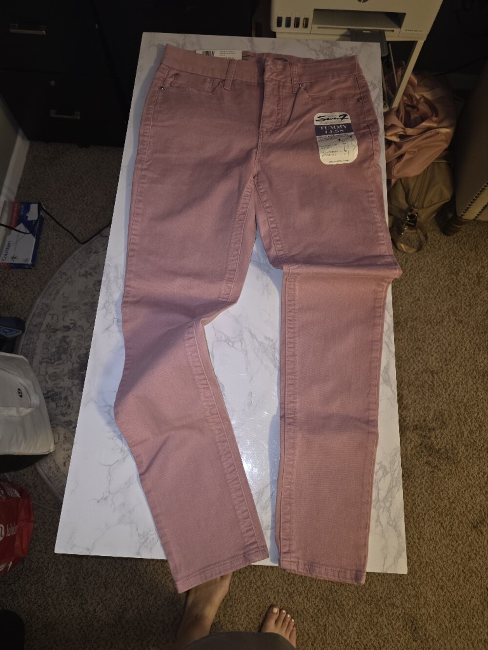 Seven7 Tummyless high-rise skinny jeans — size 8, dusty pink, new with tags